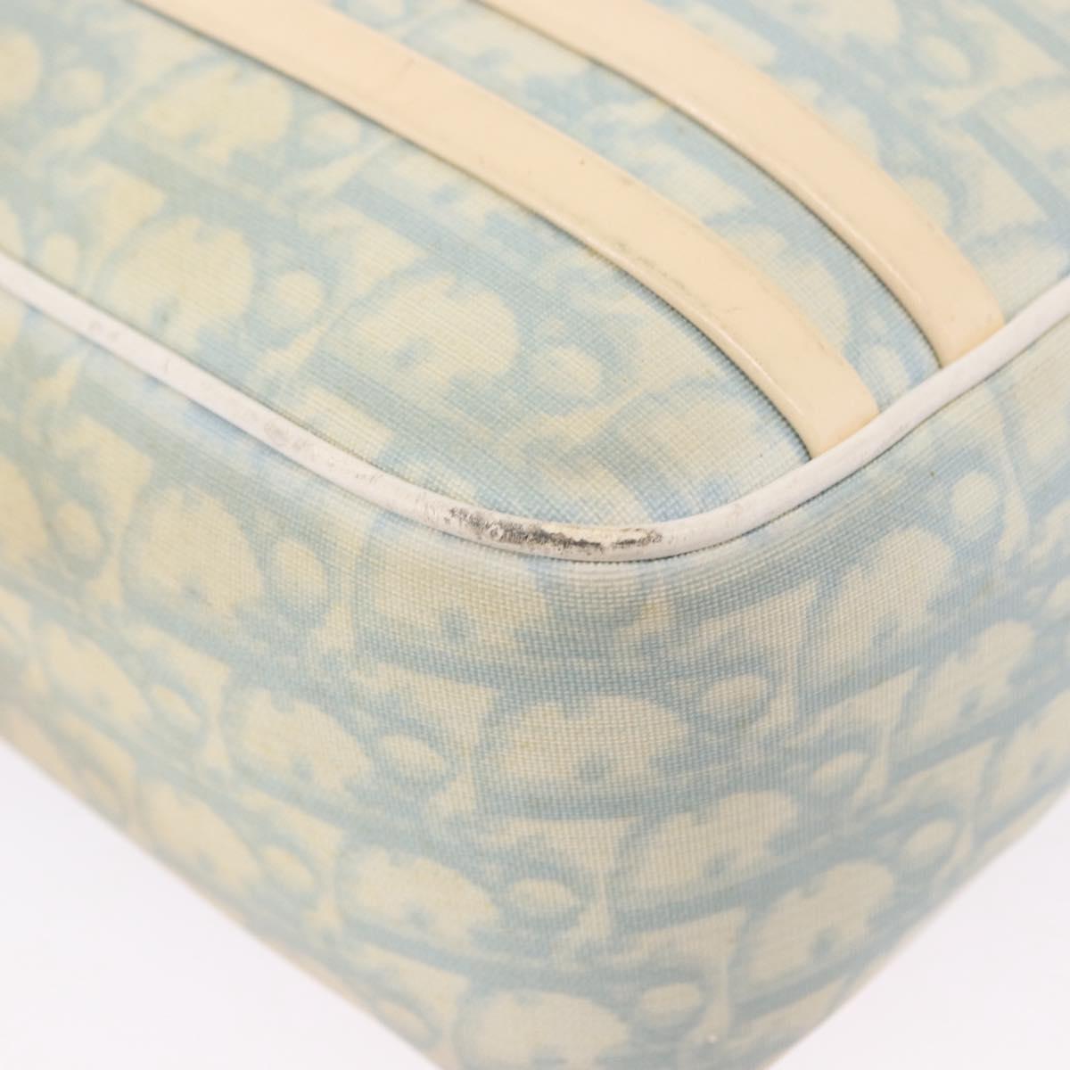 Christian Dior Trotter Canvas Shoulder Bag PVC Light Blue Silver Auth BA14424