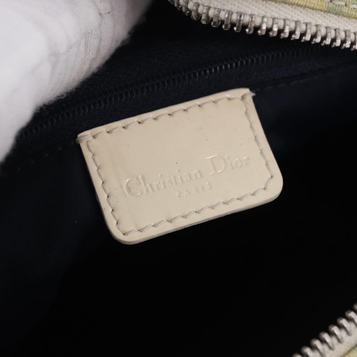 Christian Dior Trotter Canvas Shoulder Bag PVC Light Blue Silver Auth BA14424
