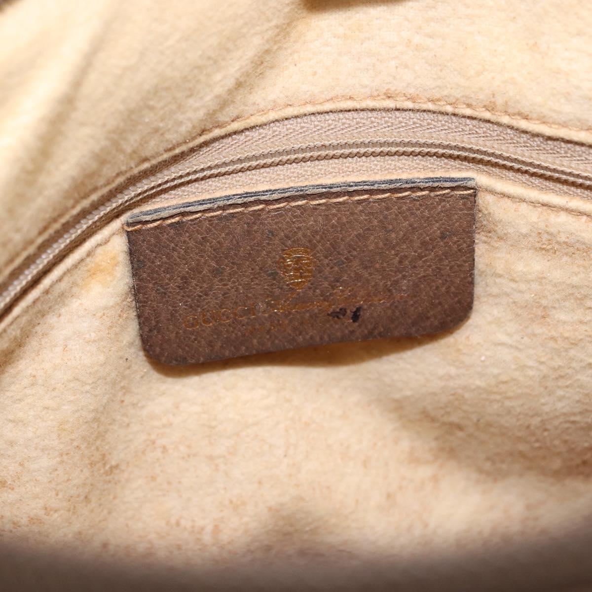 GUCCI GG Supreme Web Sherry Line Hand Bag PVC Beige Gold 41 02 039 Auth BA14425