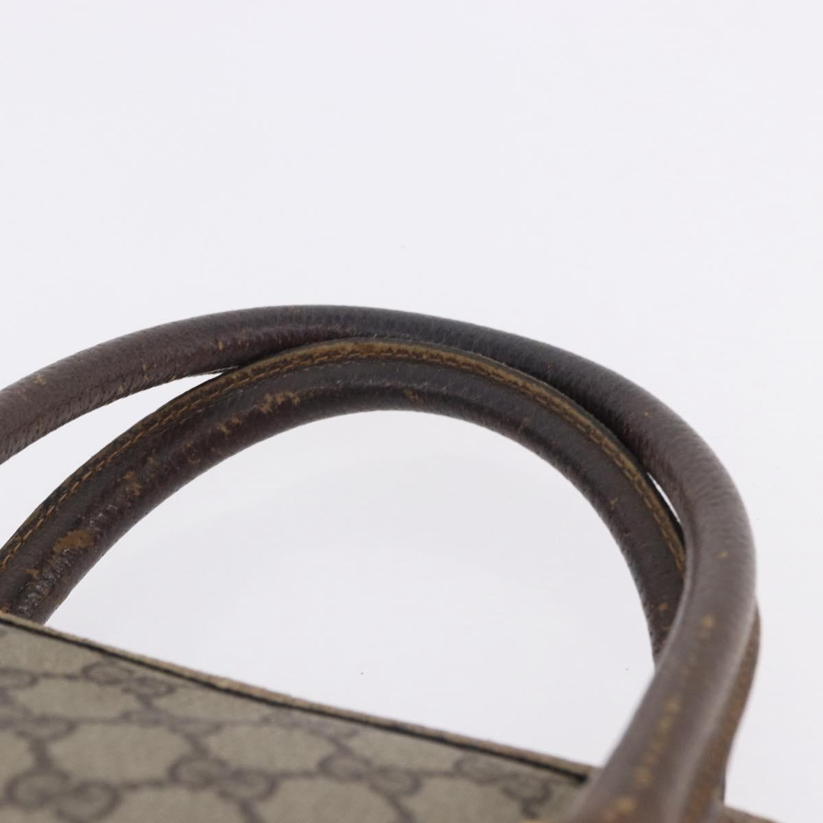 GUCCI GG Supreme Web Sherry Line Hand Bag PVC Beige Gold 41 02 039 Auth BA14425