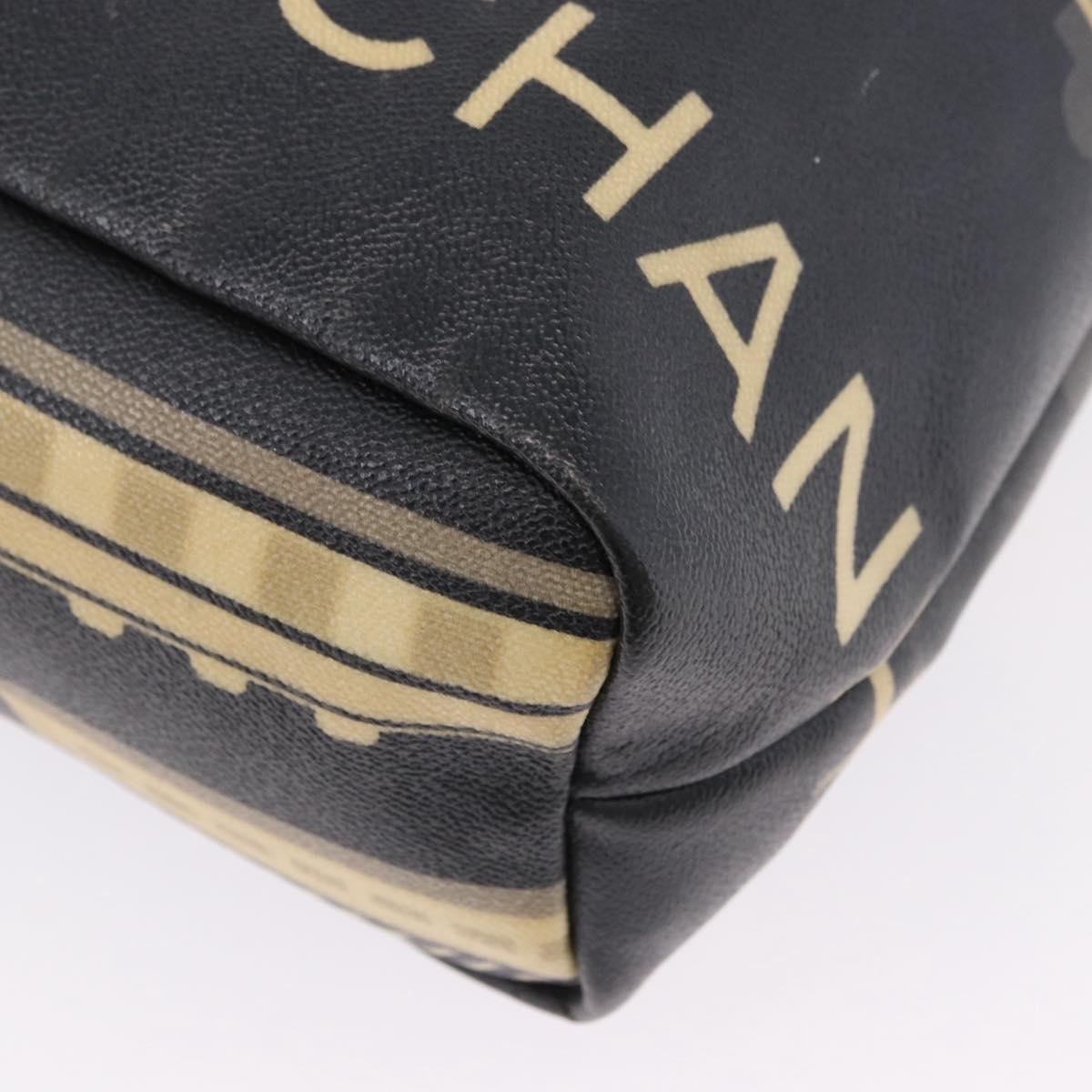 CHANEL Central Station Tote Bag PVC Canvas Black Silver CC Auth BA14429