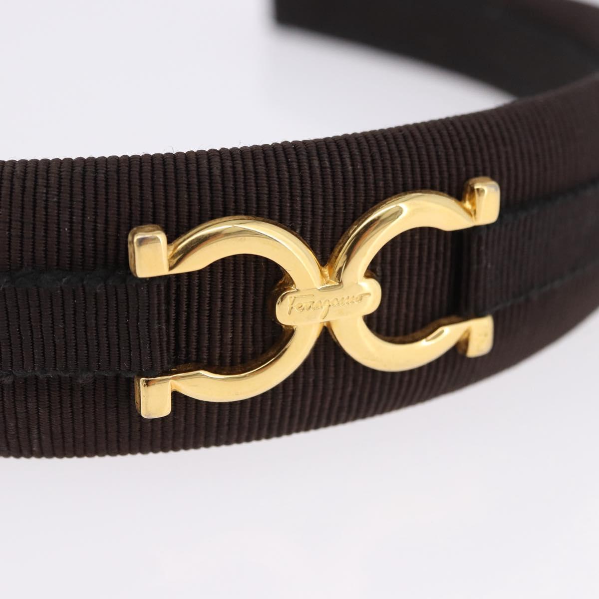 Salvatore Ferragamo Katyusha Hair Clip Canvas Brown Auth BA14430A