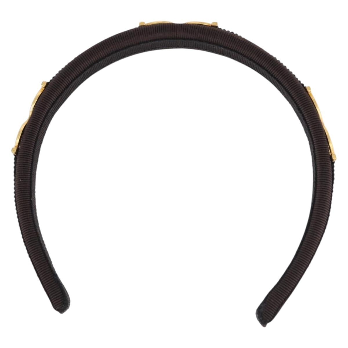 Salvatore Ferragamo Katyusha Hair Clip Canvas Brown Auth BA14430A