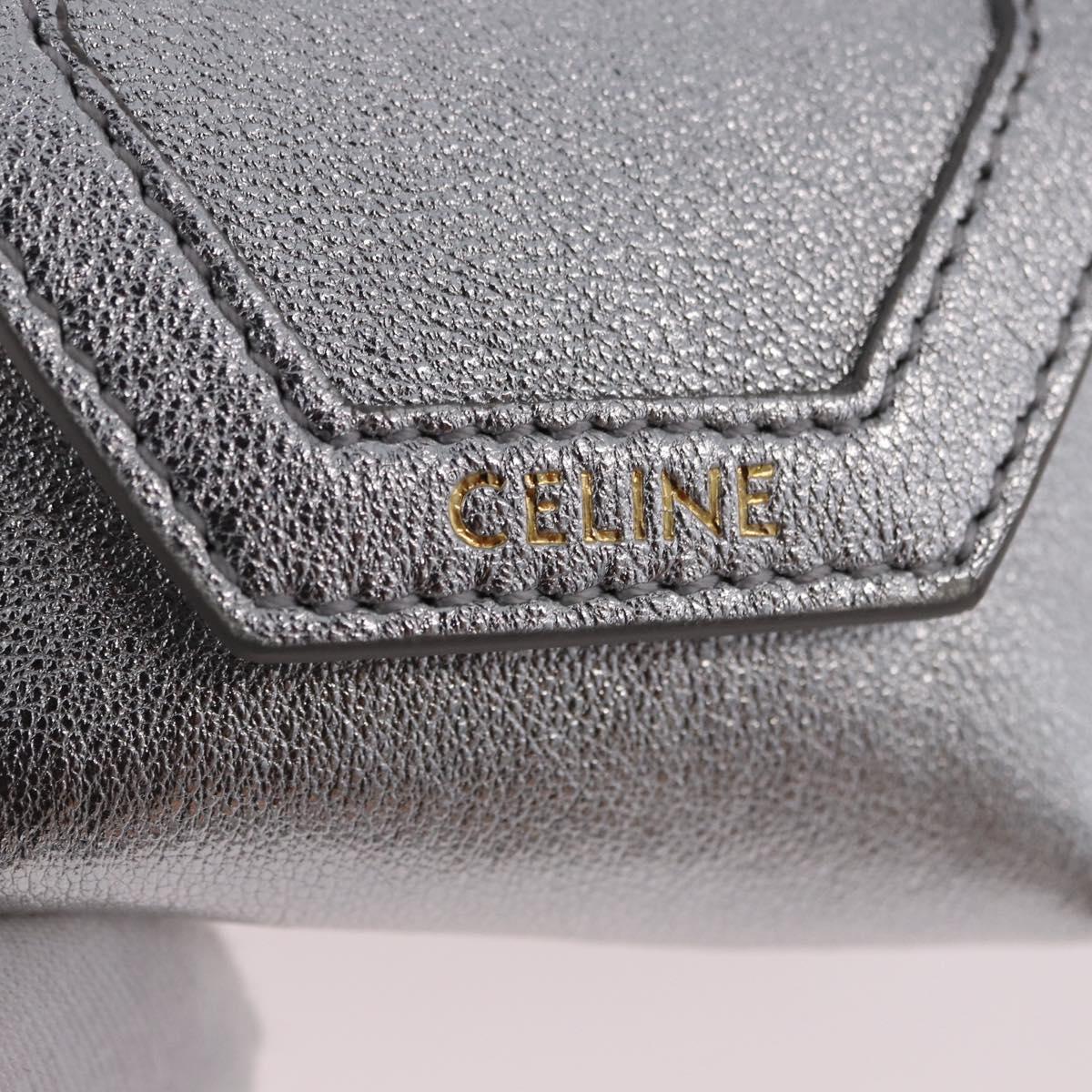 CELINE Case for AirPods Pro Earphone Case Leather Silver Gold Auth BA14434M