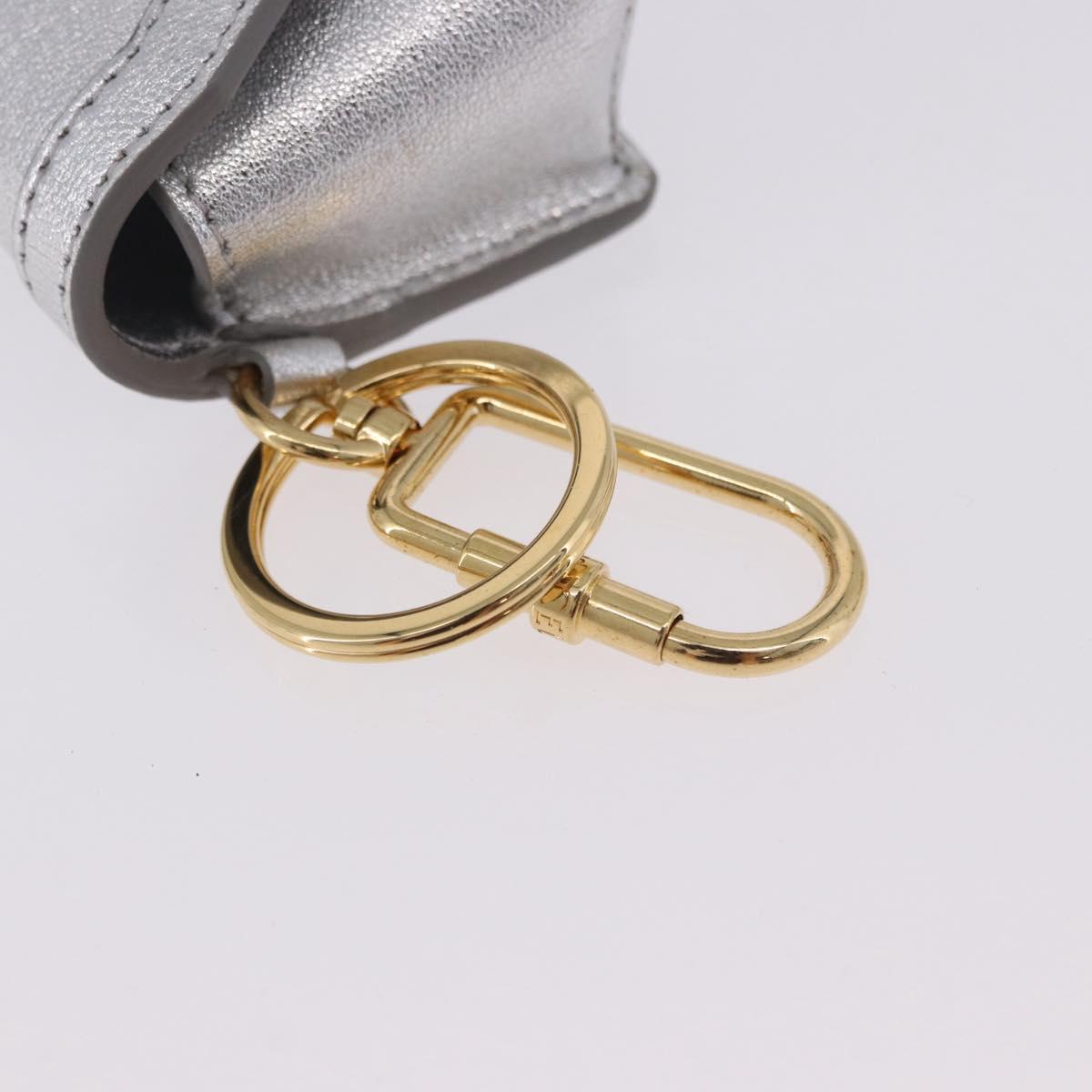 CELINE Case for AirPods Pro Earphone Case Leather Silver Gold Auth BA14434M