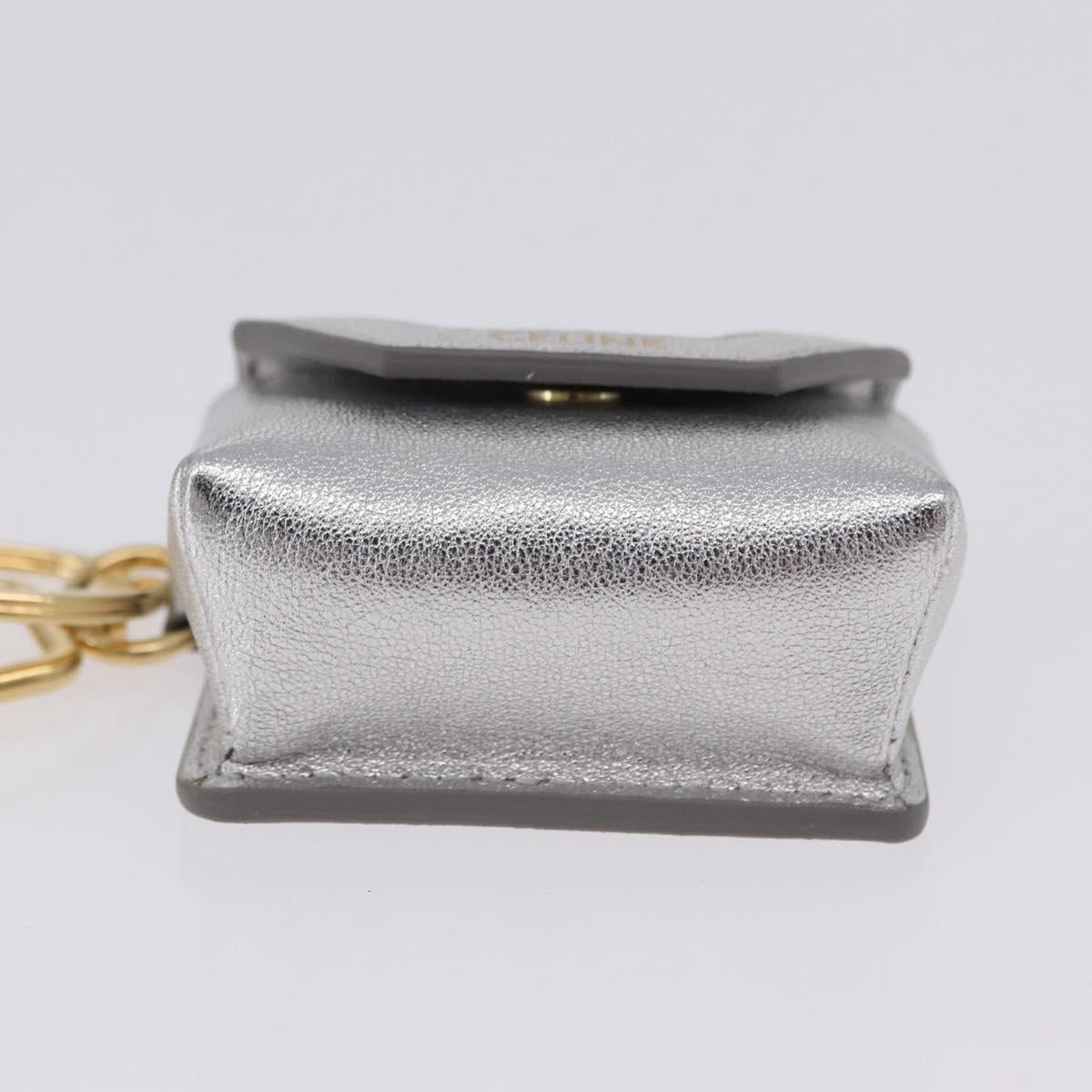 CELINE Case for AirPods Pro Earphone Case Leather Silver Gold Auth BA14434M