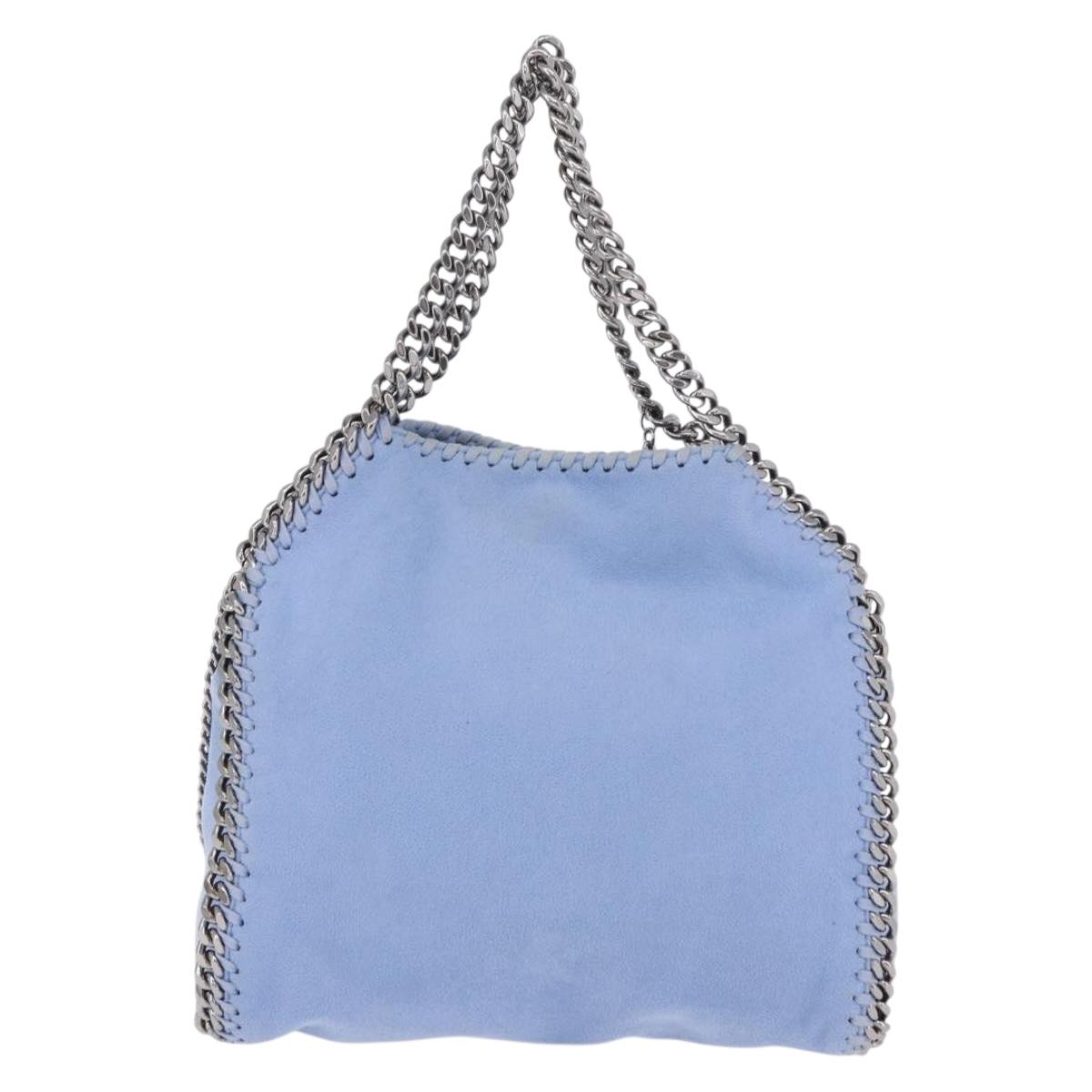 Stella MacCartney Chain Farabella Mini Polyester Light Blue 371223 Auth BA14436A