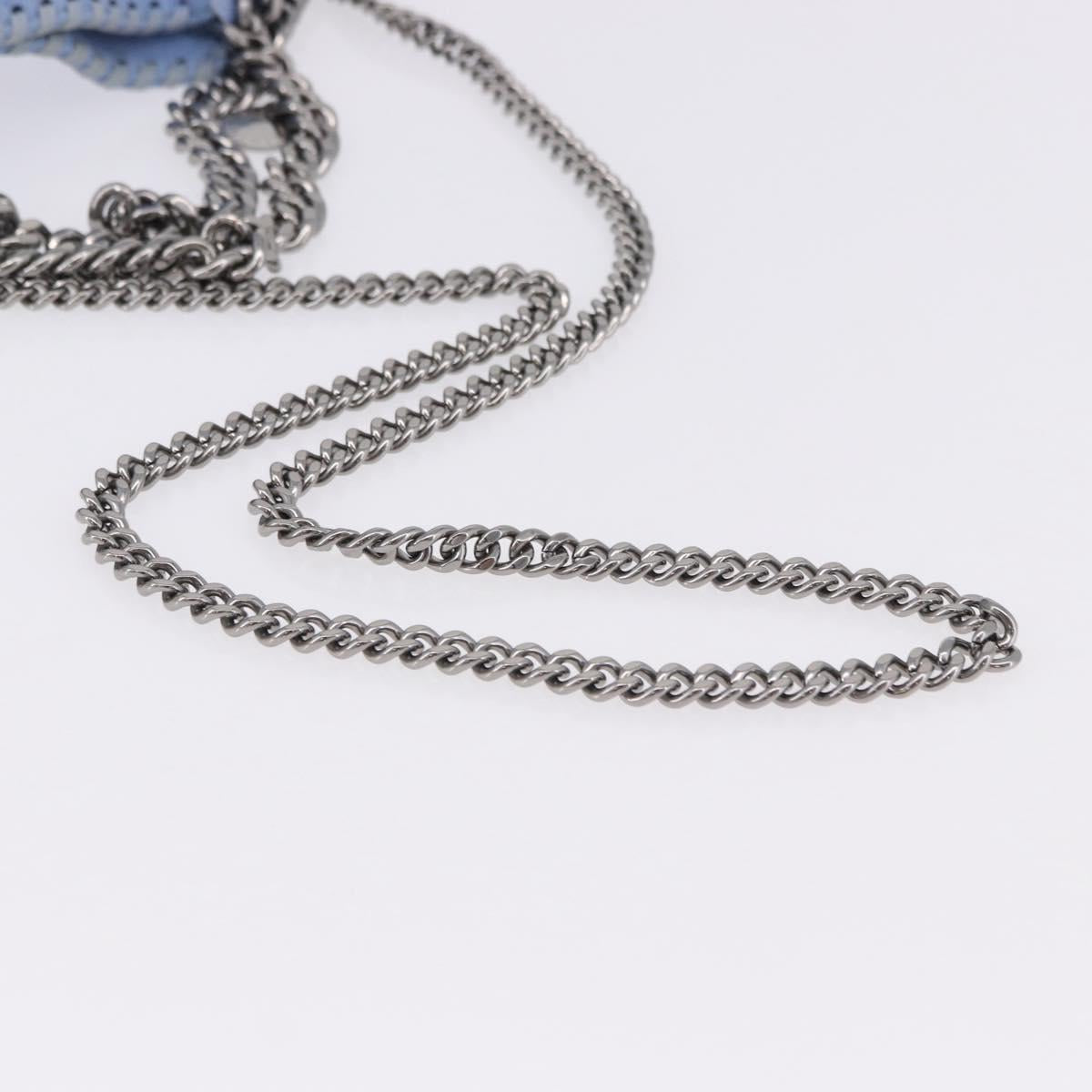 Stella MacCartney Chain Farabella Mini Polyester Light Blue 371223 Auth BA14436A