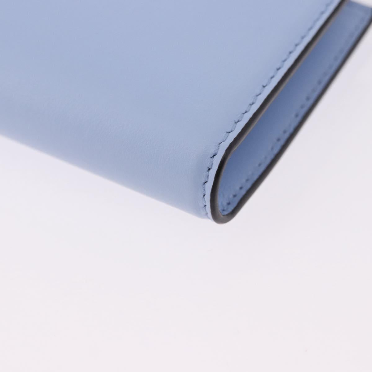 Salvatore Ferragamo Gancini Chain Shoulder Wallet Leather Blue Auth BA14439M