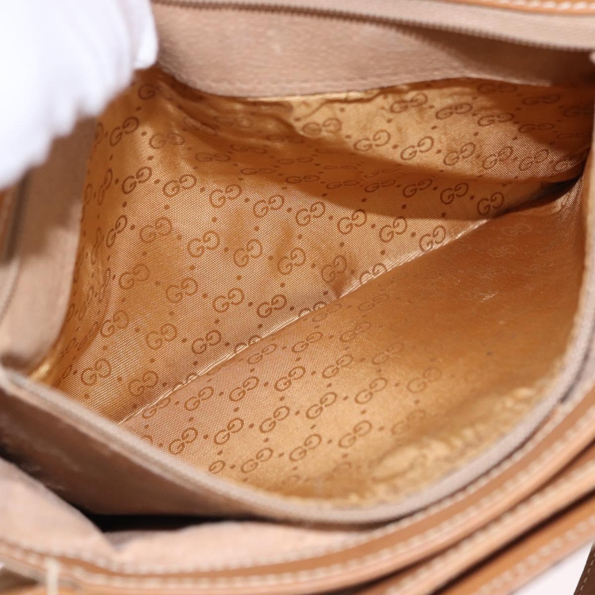 GUCCI Micro GG Supreme Shoulder Bag PVC Beige Gold 001 406 1780 Auth BA14455