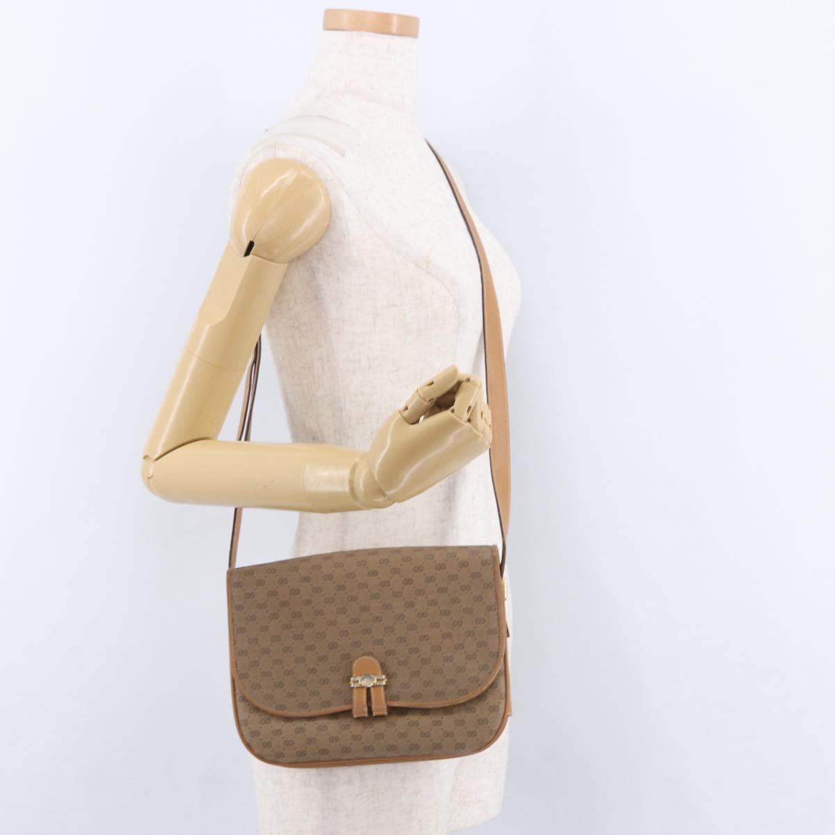 GUCCI Micro GG Supreme Shoulder Bag PVC Beige Gold 001 406 1780 Auth BA14455