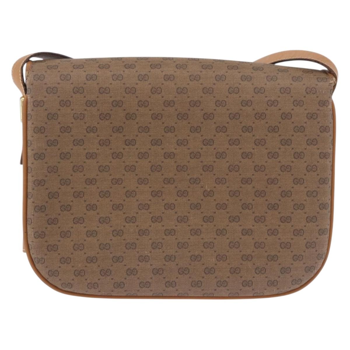 GUCCI Micro GG Supreme Shoulder Bag PVC Beige Gold 001 406 1780 Auth BA14455