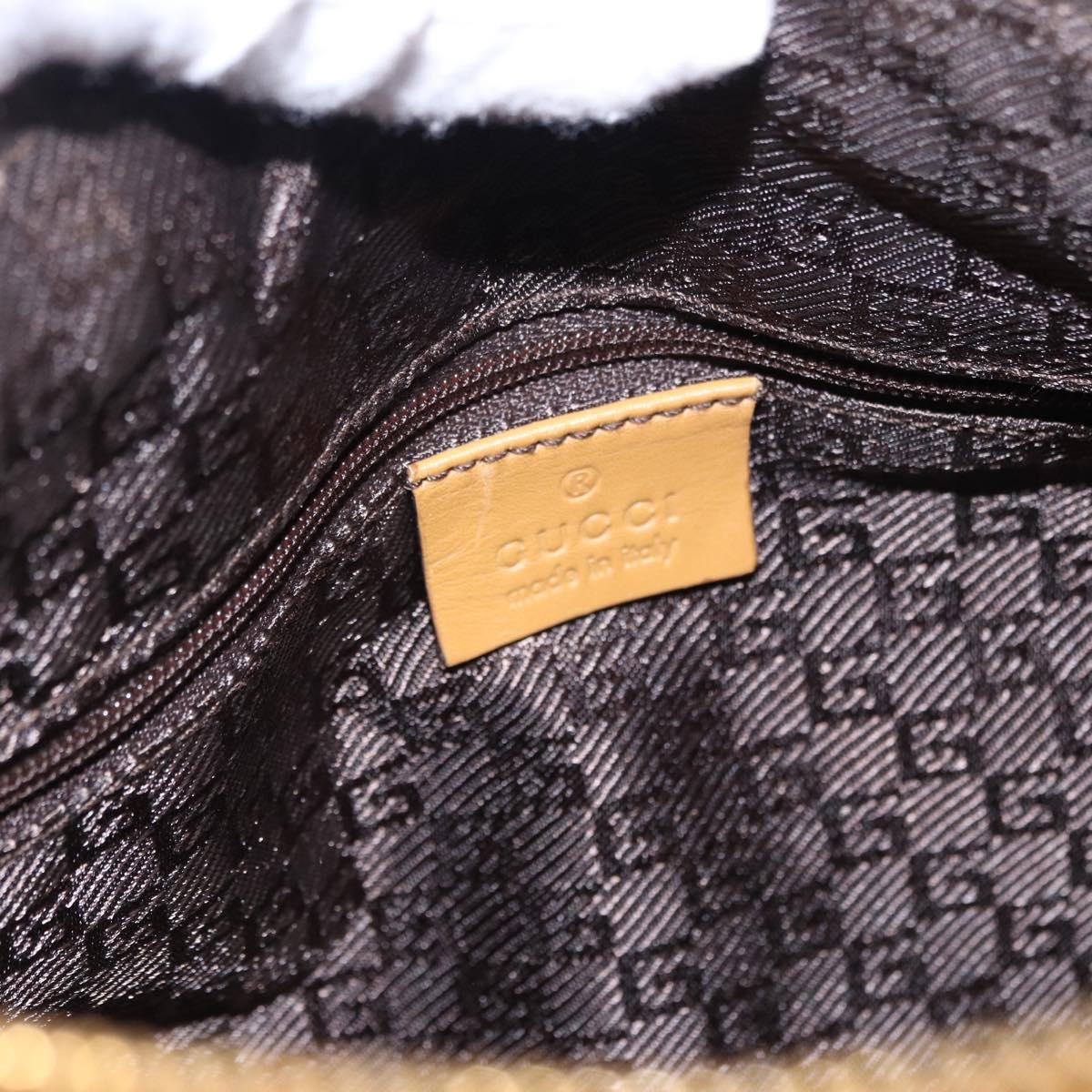 GUCCI Hand Bag Suede Beige Gold 000 0851 3754 Auth BA14458