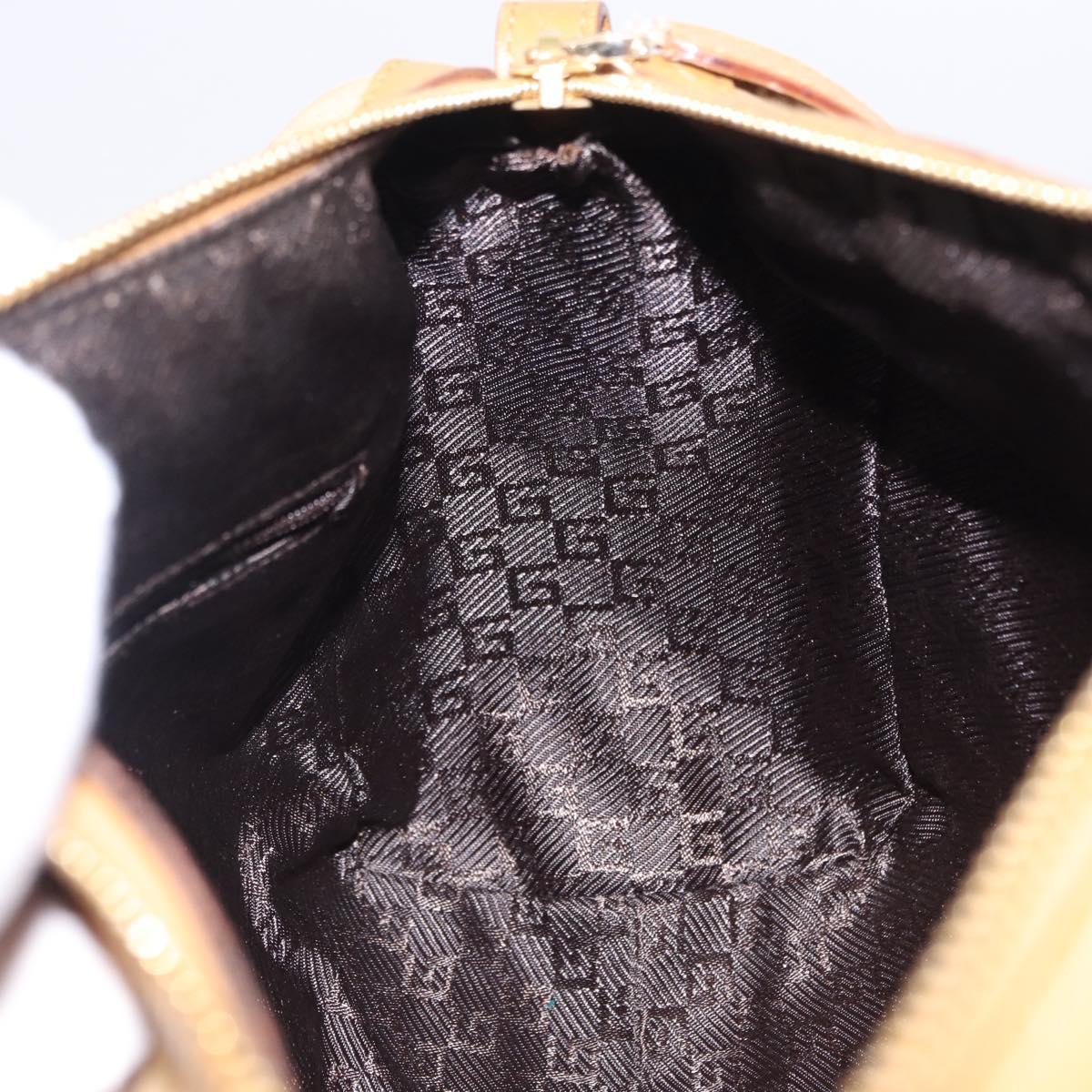 GUCCI Hand Bag Suede Beige Gold 000 0851 3754 Auth BA14458