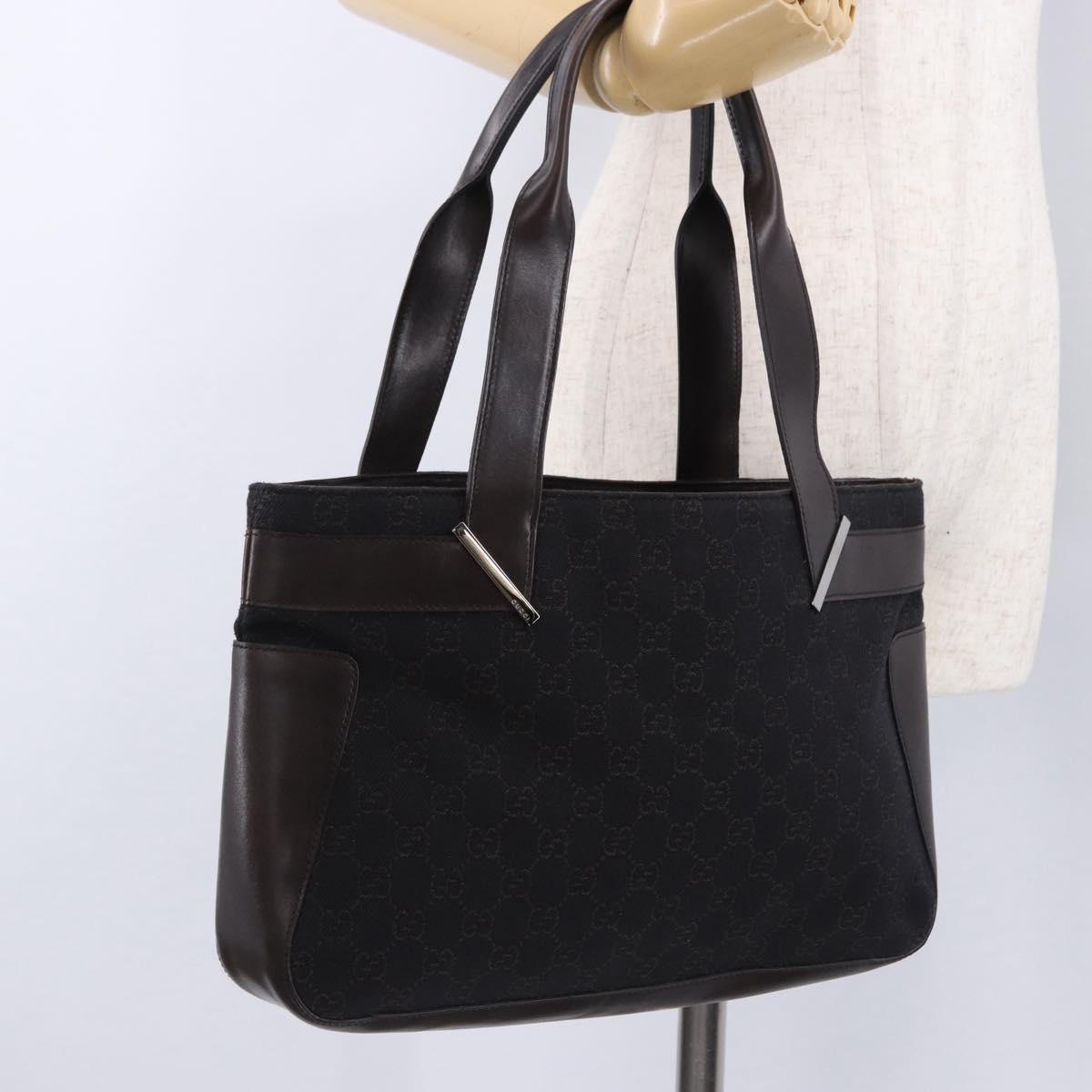 GUCCI GG Canvas Tote Bag Black 73983 Auth BA14459A
