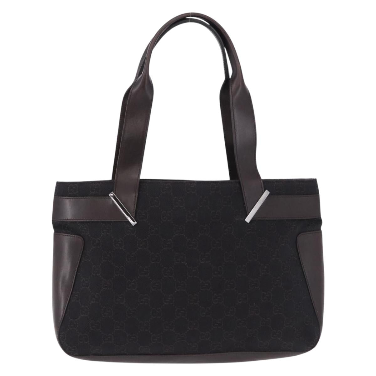 GUCCI GG Canvas Tote Bag Black 73983 Auth BA14459A