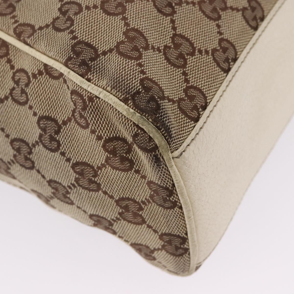 GUCCI GG Canvas Shoulder Bag Beige Gold 154982 Auth BA14464