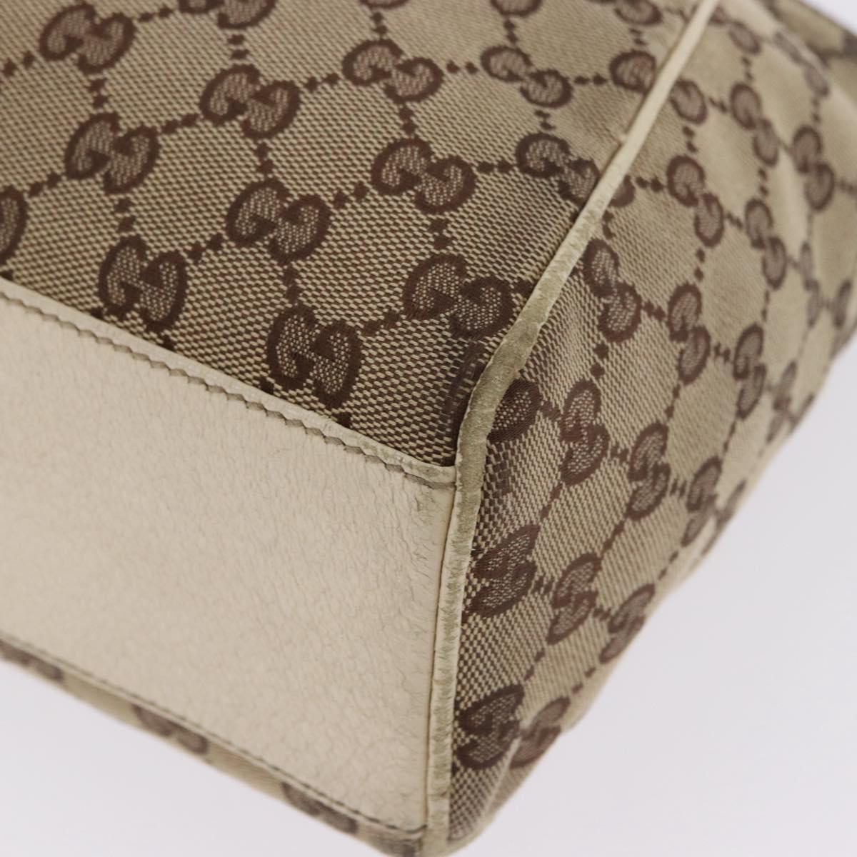 GUCCI GG Canvas Shoulder Bag Beige Gold 154982 Auth BA14464
