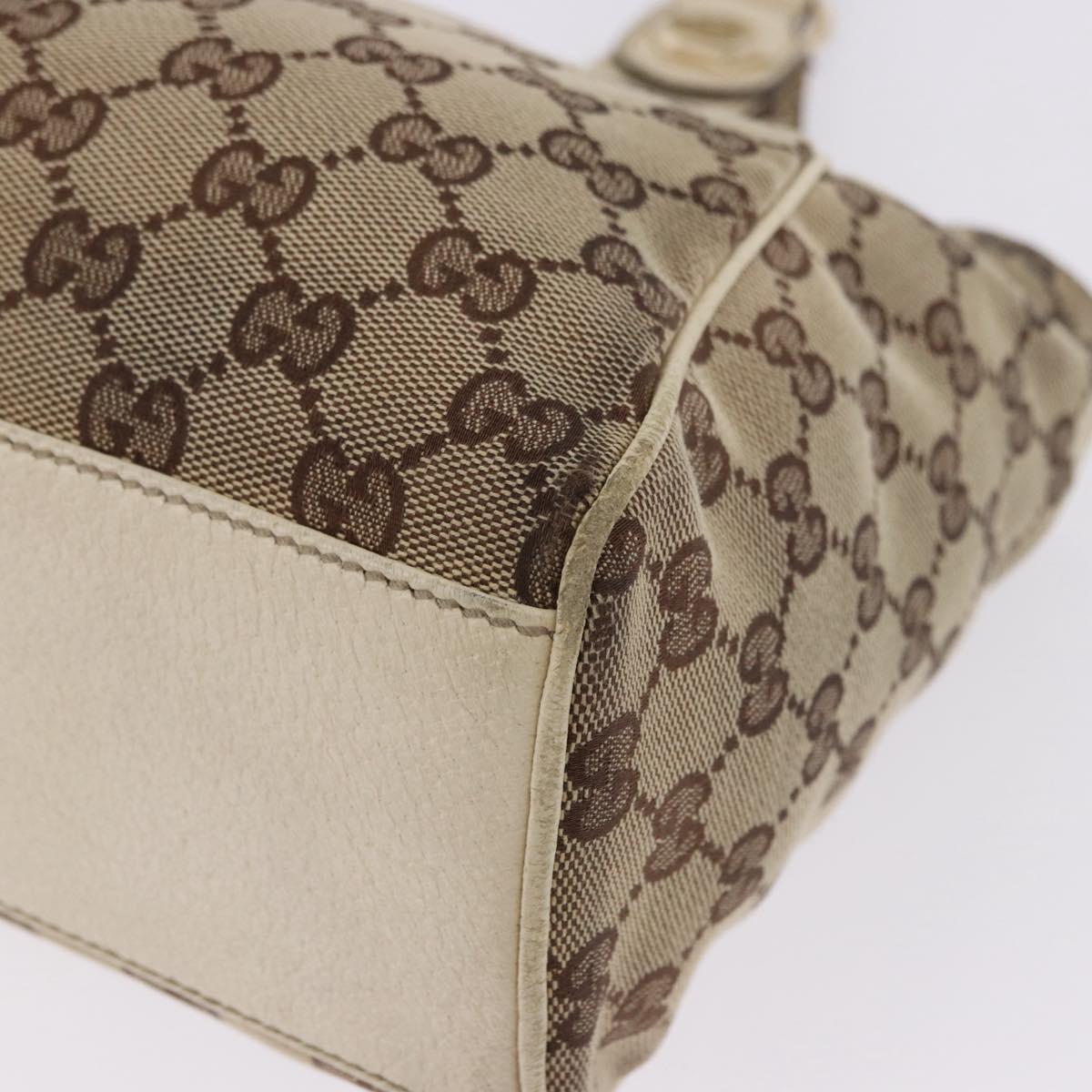 GUCCI GG Canvas Shoulder Bag Beige Gold 154982 Auth BA14464