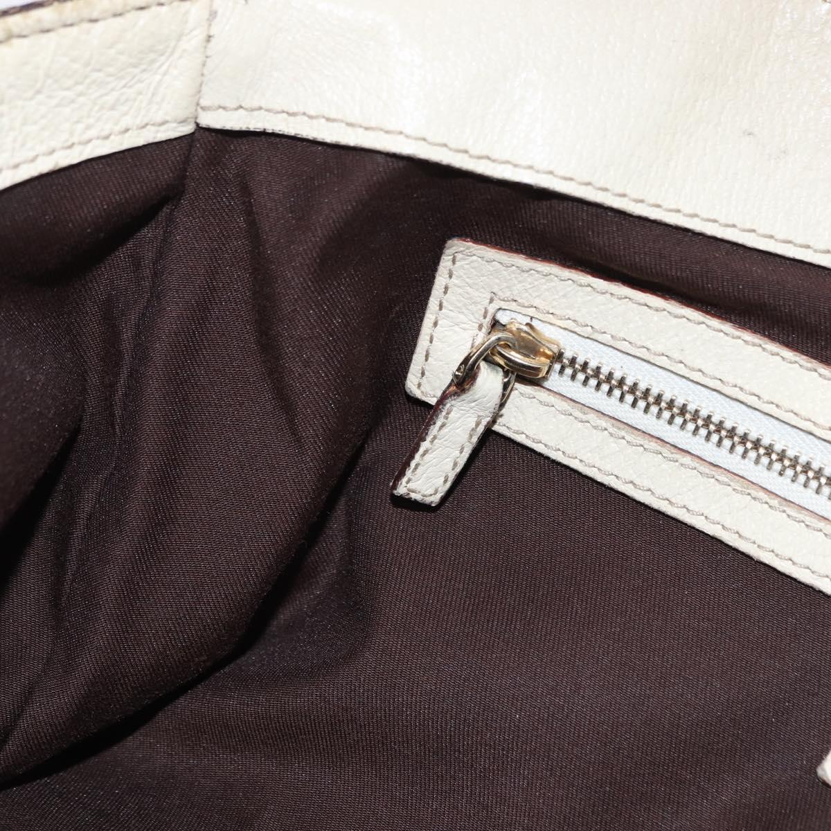 GUCCI GG Canvas Shoulder Bag Beige Gold 154982 Auth BA14464