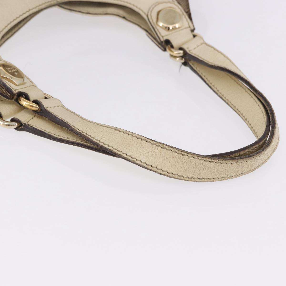 GUCCI GG Canvas Shoulder Bag Beige Gold 154982 Auth BA14464