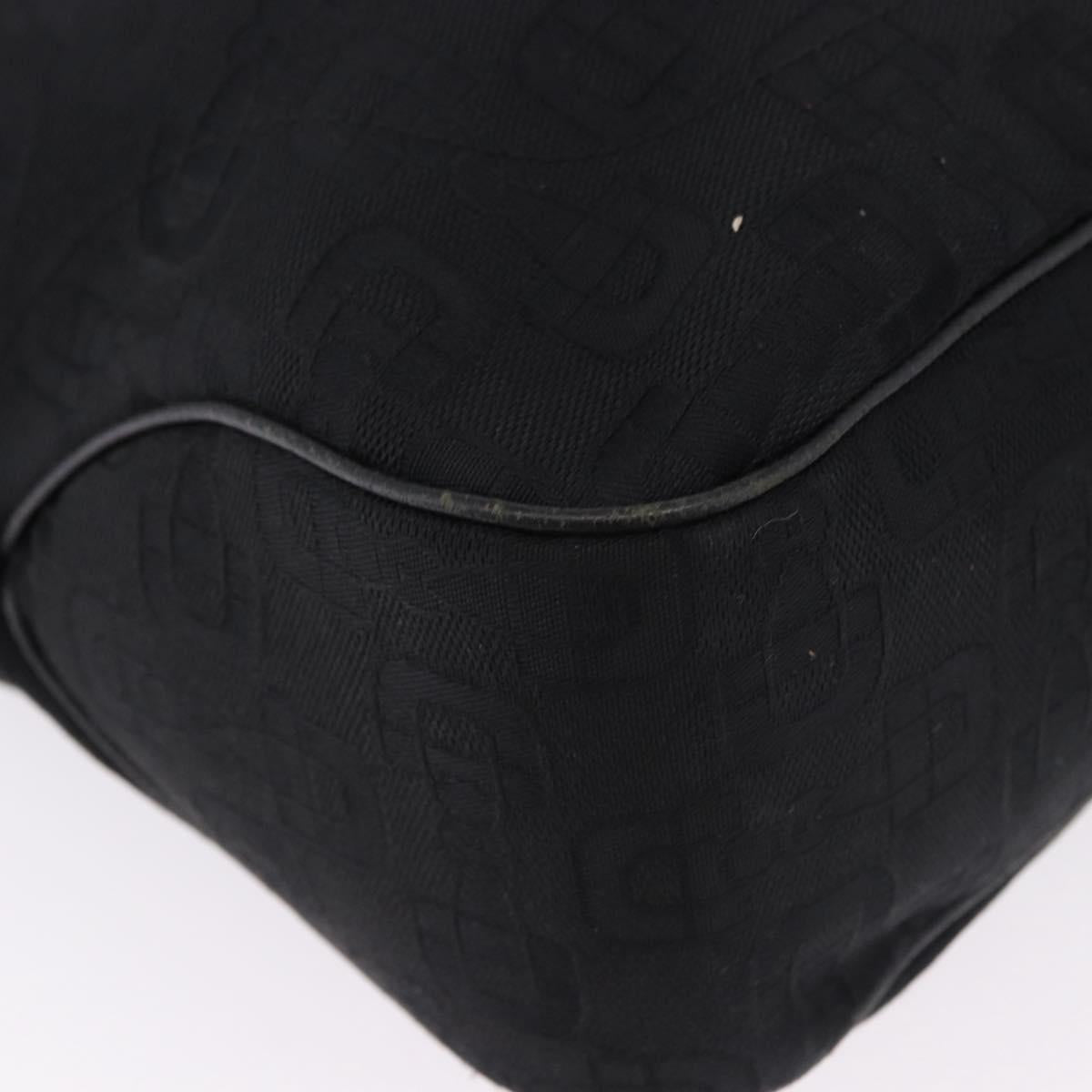 GUCCI Jackie Hand Bag Canvas Black Gold 145818 Auth BA14468A
