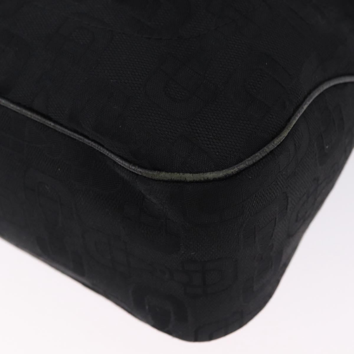 GUCCI Jackie Hand Bag Canvas Black Gold 145818 Auth BA14468A