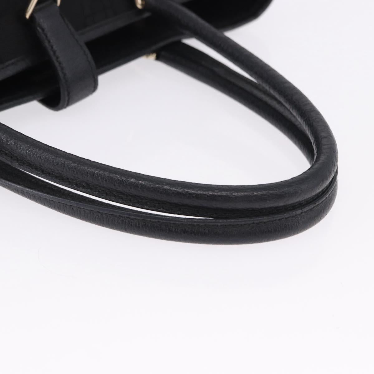 GUCCI Jackie Hand Bag Canvas Black Gold 145818 Auth BA14468A