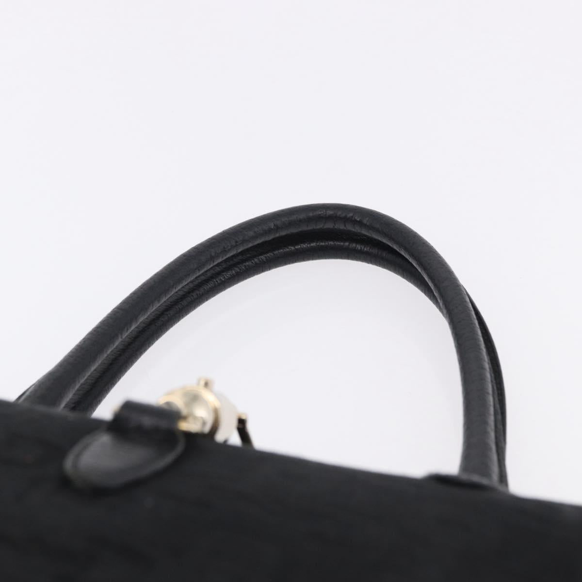 GUCCI Jackie Hand Bag Canvas Black Gold 145818 Auth BA14468A