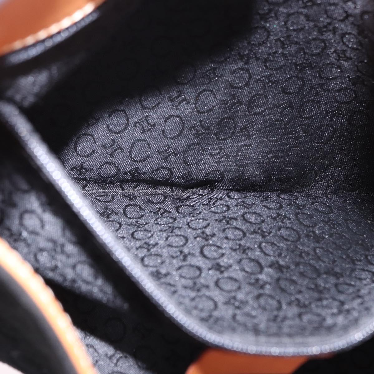 CELINE C Macadam Canvas Hand Bag Suede Black Silver Auth BA14469A