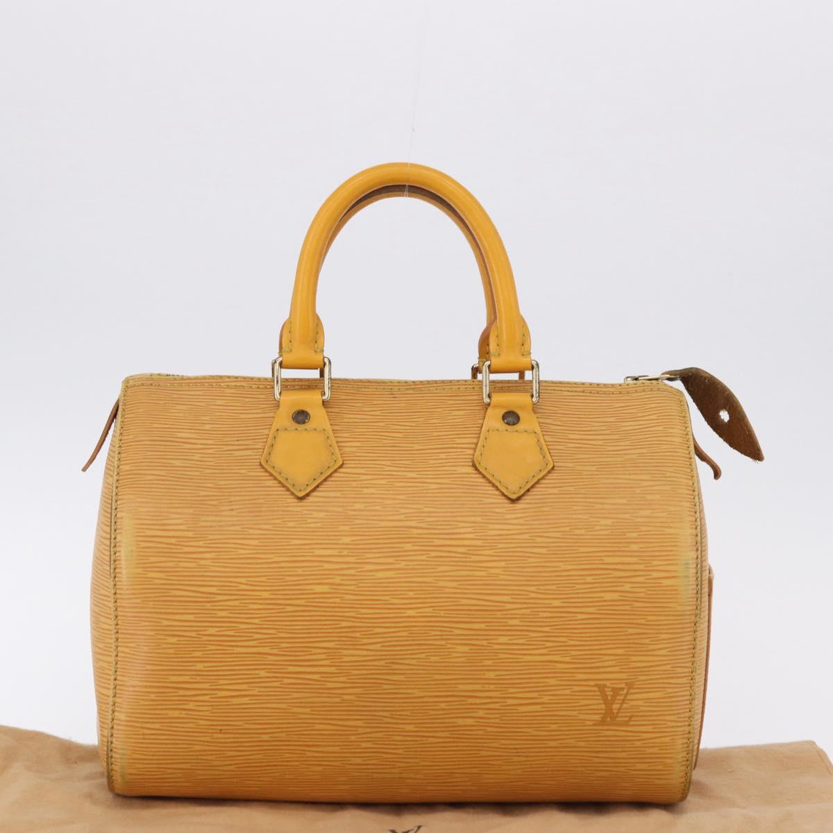 LOUIS VUITTON Epi Speedy 25 Hand Bag Tassili Yellow M43019 LV Auth BA14474