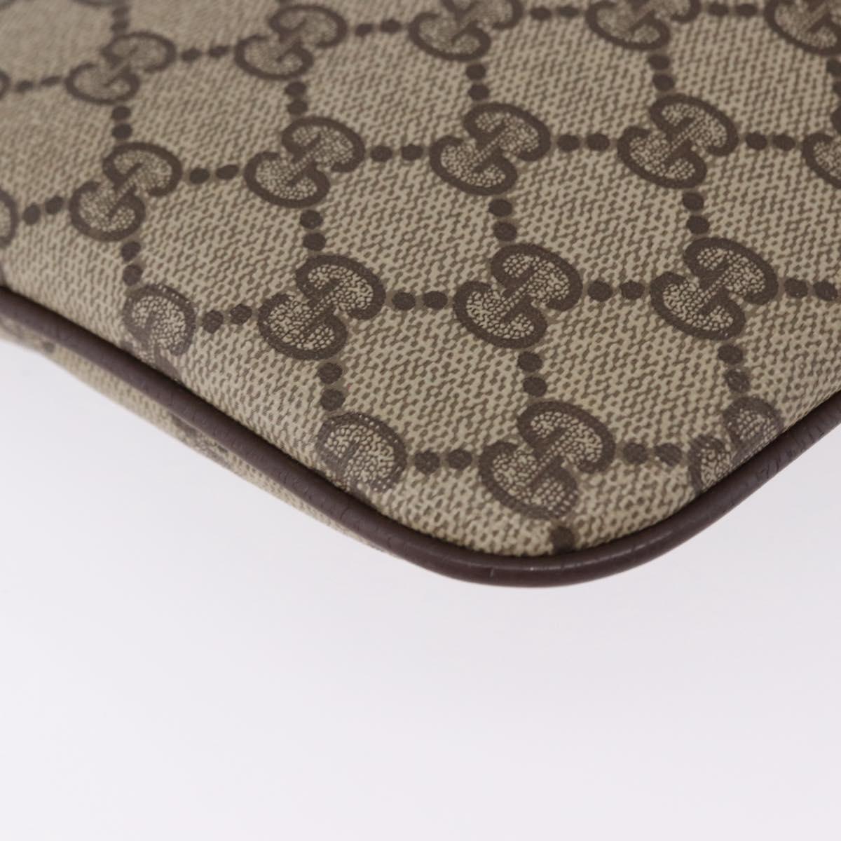 GUCCI GG Supreme Web Sherry Line Bag PVC Beige Gold 904 02 047 Auth BA14476