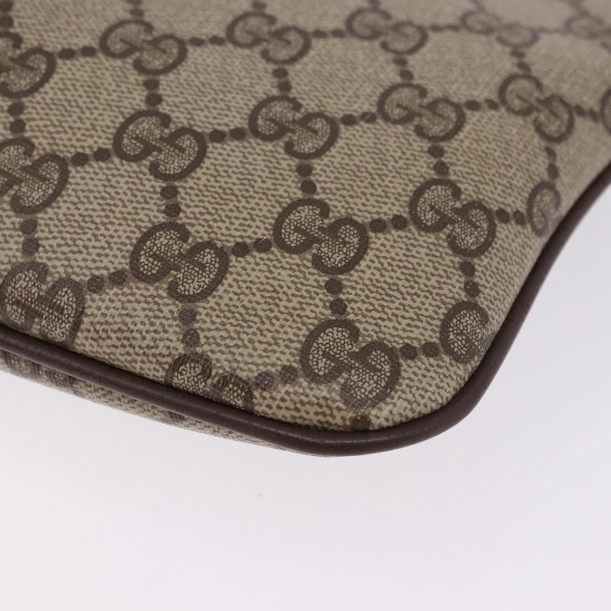GUCCI GG Supreme Web Sherry Line Bag PVC Beige Gold 904 02 047 Auth BA14476