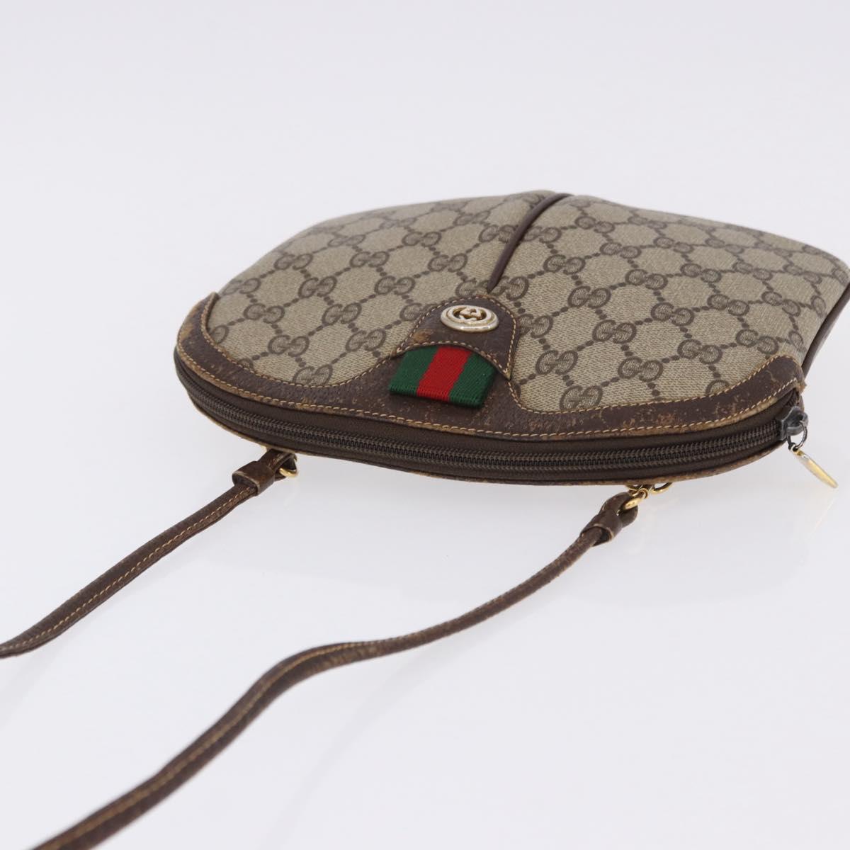 GUCCI GG Supreme Web Sherry Line Bag PVC Beige Gold 904 02 047 Auth BA14476