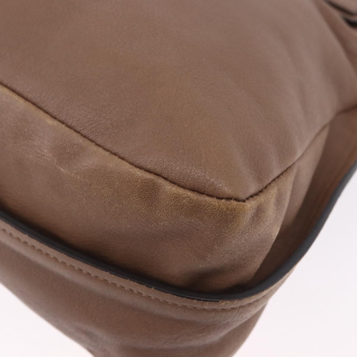 Chloe Hand Bag Leather 2way Brown Gold Auth BA14477A