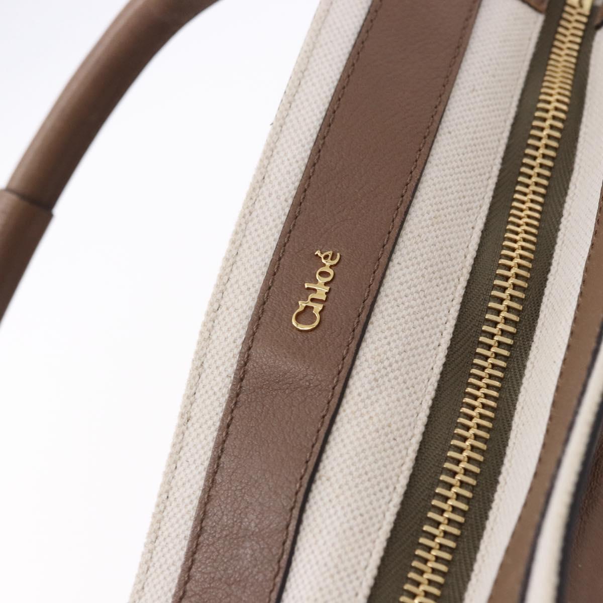 Chloe Hand Bag Leather 2way Brown Gold Auth BA14477A