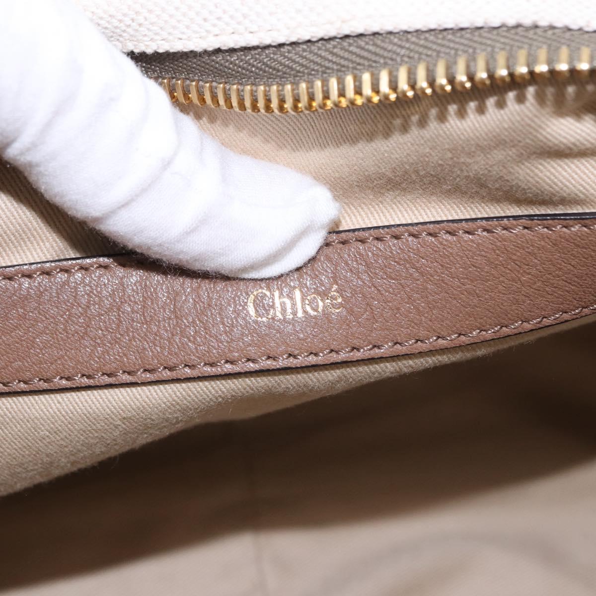 Chloe Hand Bag Leather 2way Brown Gold Auth BA14477A