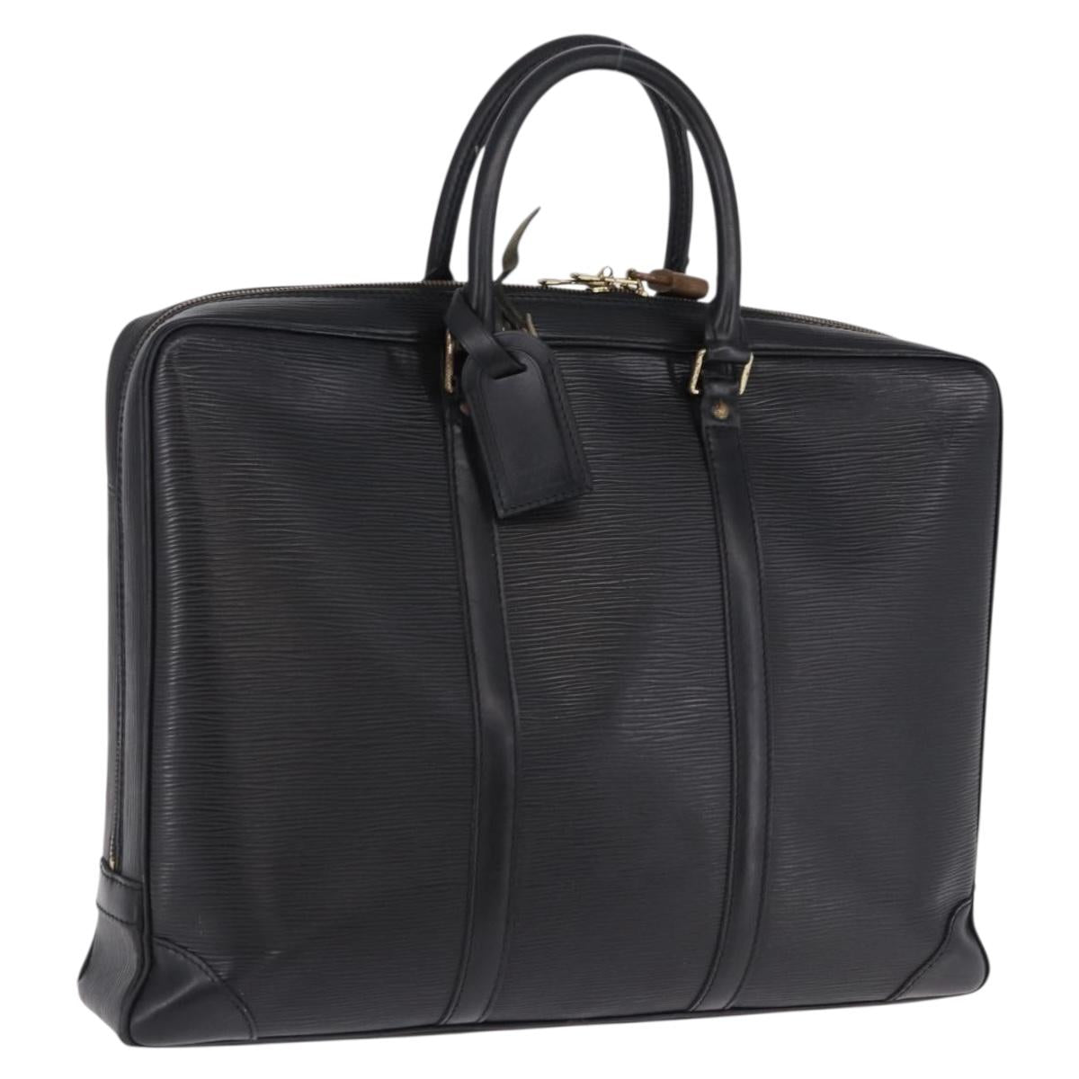 LOUIS VUITTON Epi Porte Documents Voyage Business Bag Black M40321 Auth BA14478