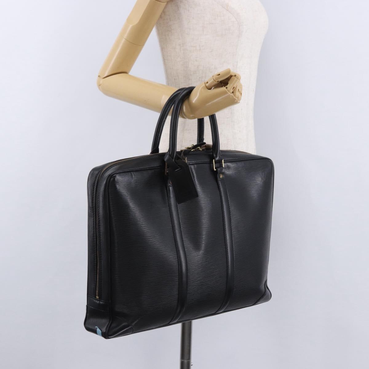 LOUIS VUITTON Epi Porte Documents Voyage Business Bag Black M40321 Auth BA14478