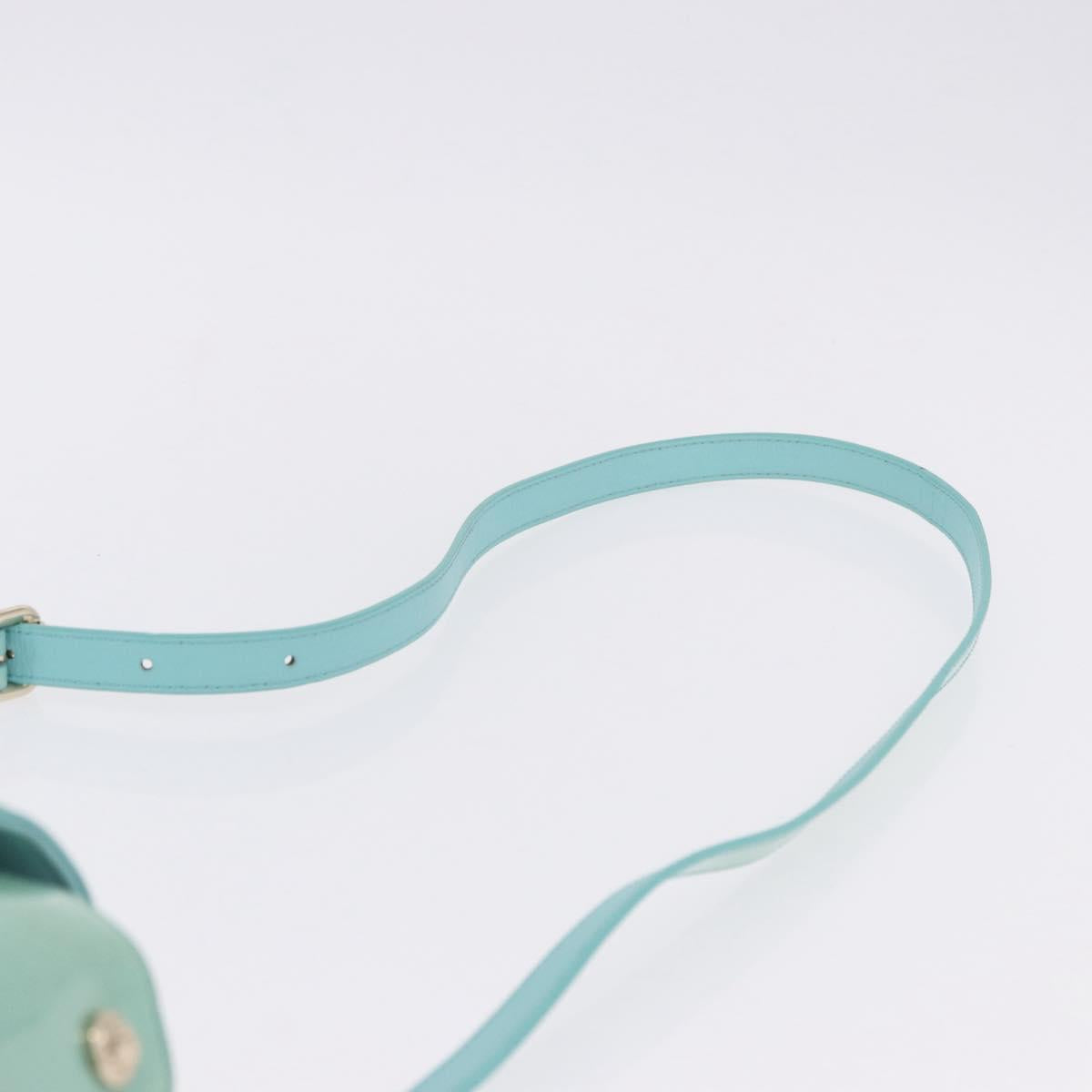 VERSACE Hand Bag Patent leather 2way Green Gold Auth BA14483