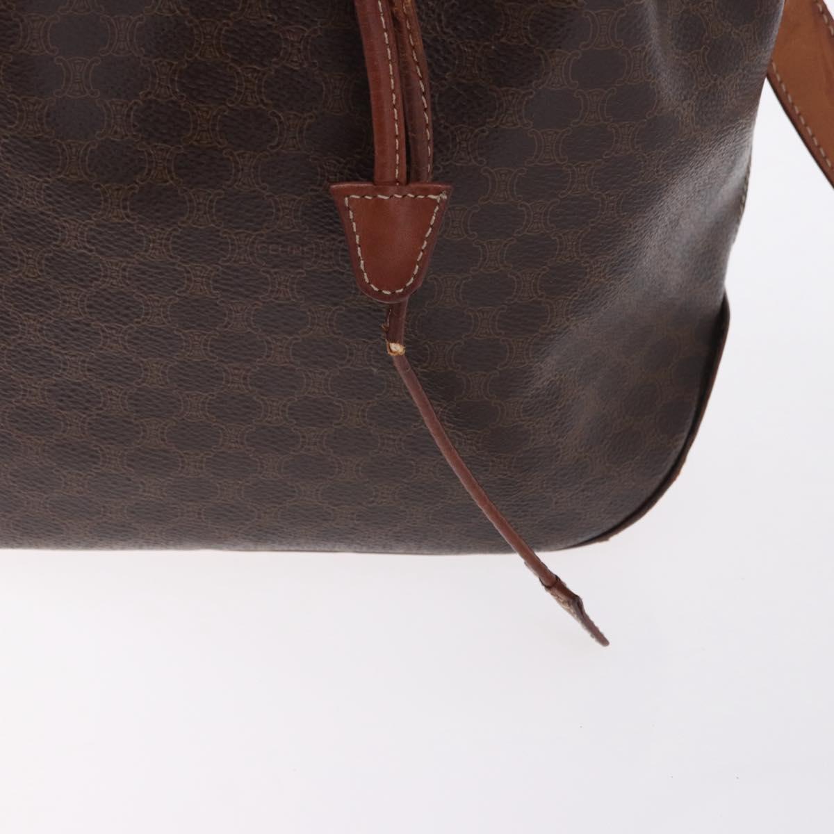 CELINE Macadam Canvas Shoulder Bag PVC Leather Brown Gold Auth BA14485