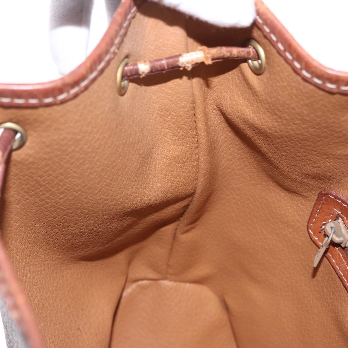 CELINE Macadam Canvas Shoulder Bag PVC Leather Brown Gold Auth BA14485