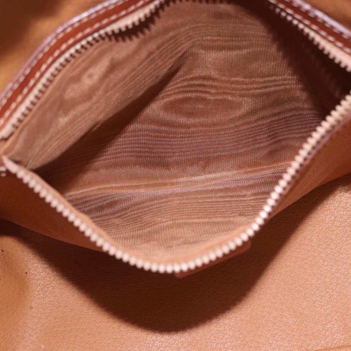 CELINE Macadam Canvas Shoulder Bag PVC Leather Brown Gold Auth BA14485