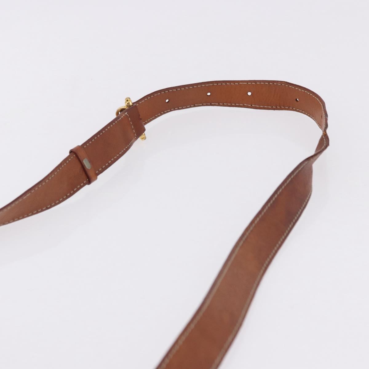 CELINE Macadam Canvas Shoulder Bag PVC Leather Brown Gold Auth BA14485