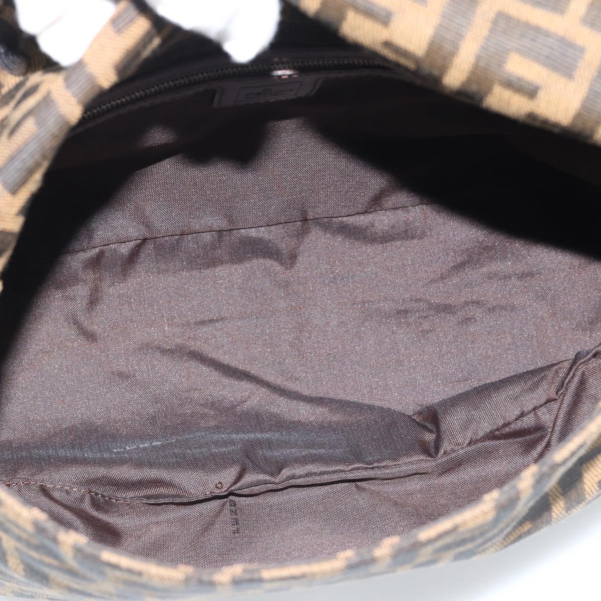 FENDI Zucca Canvas Mamma Baguette Shoulder Bag Brown Black Auth BA14486V