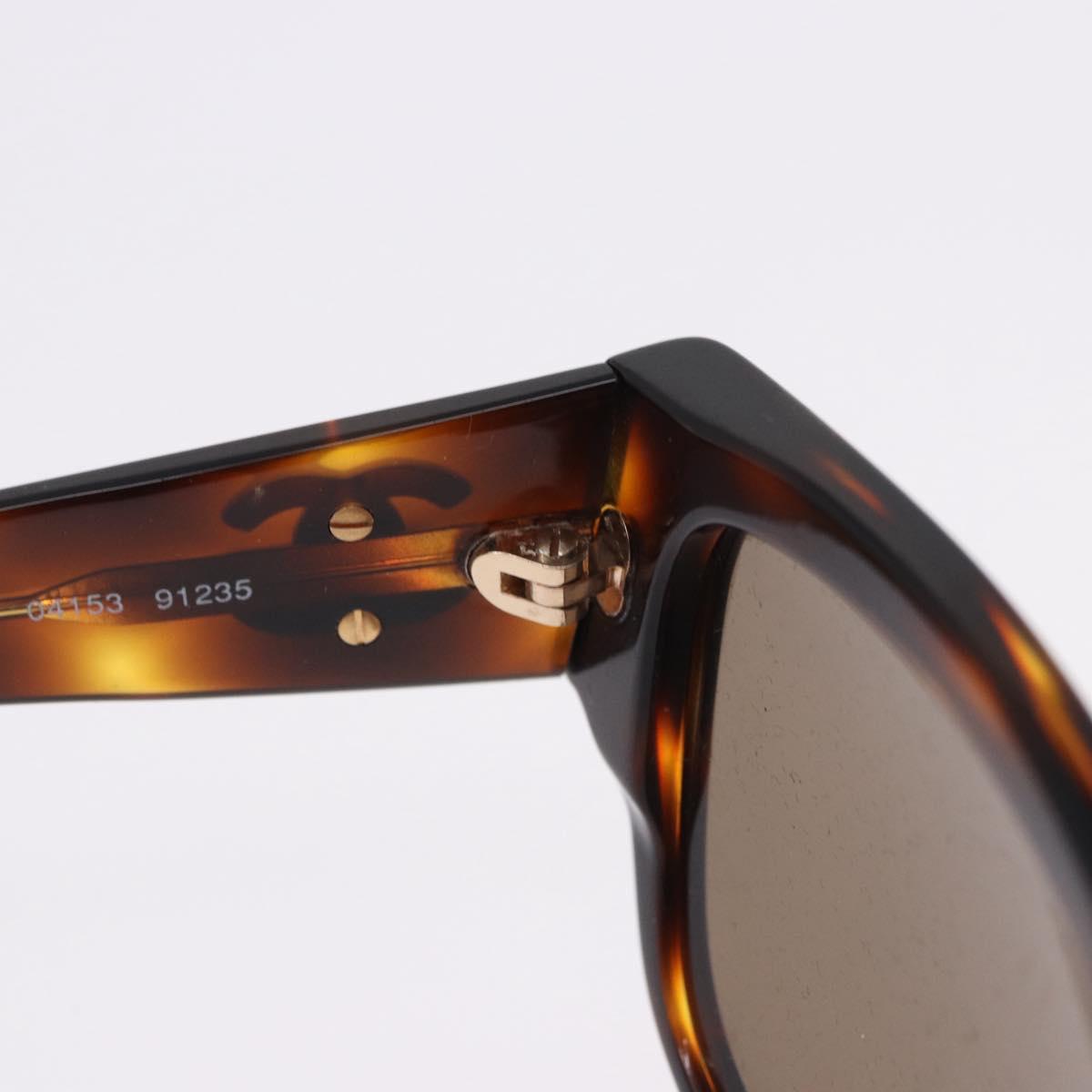 CHANEL Sunglasses plastic Brown CC Auth BA14488M