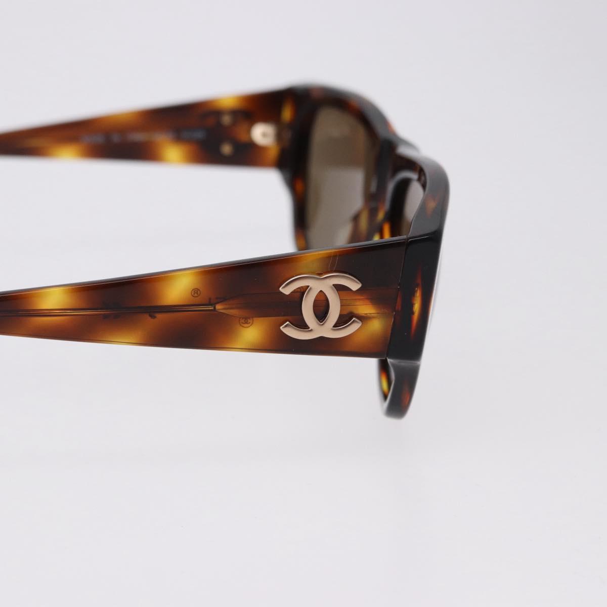 CHANEL Sunglasses plastic Brown CC Auth BA14488M