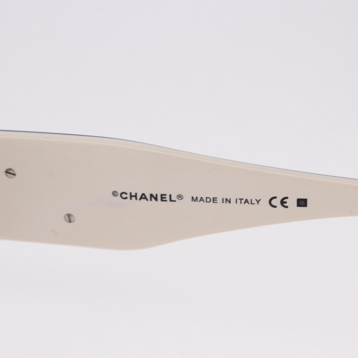 CHANEL Sunglasses plastic Black White CC Auth BA14489