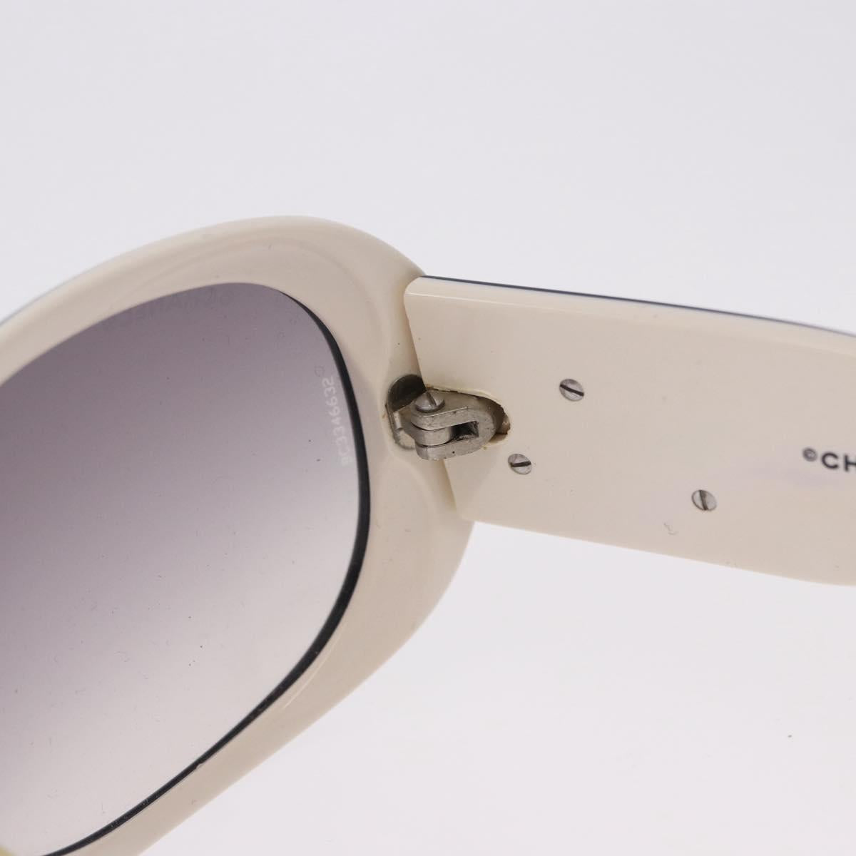 CHANEL Sunglasses plastic Black White CC Auth BA14489