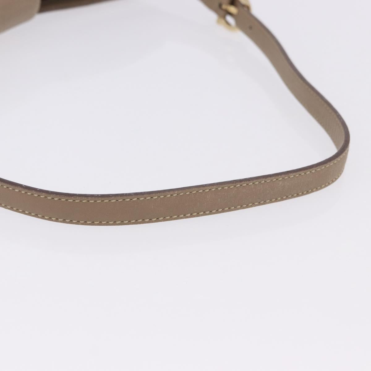 Salvatore Ferragamo Gancini Hand Bag Leather Gray Gold Auth BA14490A